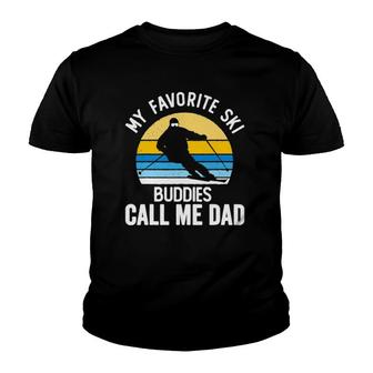 My Favorite Ski Buddies Call Me Dad Vintage Sunset Youth T-shirt | Mazezy