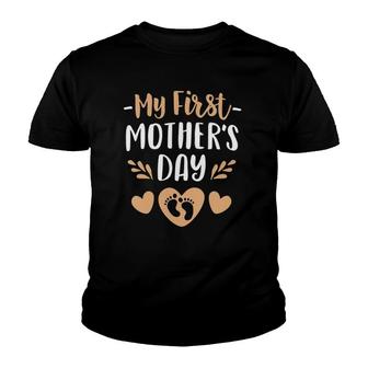 My First Mother's Day Outfit Pregnancy Announcement Youth T-shirt | Mazezy