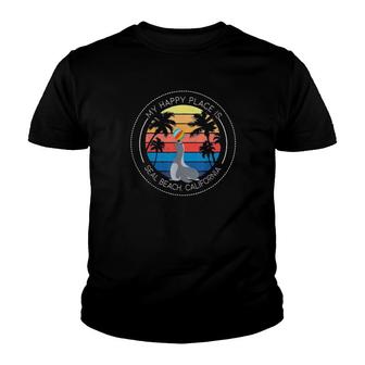 My Happy Place Is Seal Beach Ca California Summer Ocean Tee Youth T-shirt | Mazezy