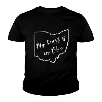 My Heart Is In Ohio Youth T-shirt | Mazezy