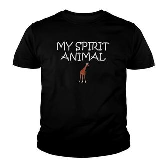 My Spirit Animal Is A Giraffe Funny Cute Gift Youth T-shirt | Mazezy