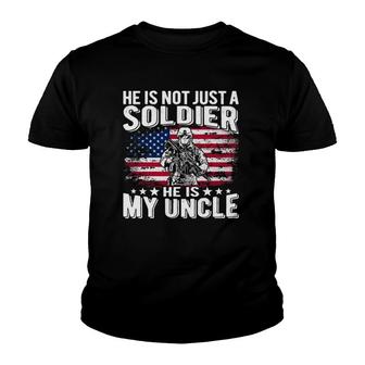 My Uncle Is A Soldier Patriotic Proud Army Niece Nephew Gift Youth T-shirt | Mazezy