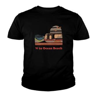 N To Ocean Beach Vintage Youth T-shirt | Mazezy