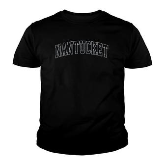 Nantucket Massachusetts Ma Vintage Sports Design Navy Design Youth T-shirt | Mazezy