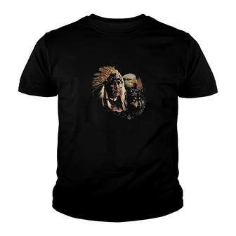 Native American Chief Bald Eagle Youth T-shirt | Mazezy