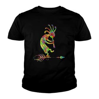 Native American Kokopelli With Feather 1 Fan Fun Youth T-shirt | Mazezy