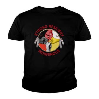 Native American Strong Resilient Indigeous Medicine Wheel Symbol Fist Bump Youth T-shirt | Mazezy