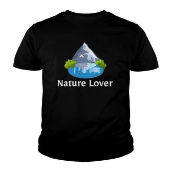 Nature Lover Mountain Lake Trees Hippie Environment Youth T-shirt | Mazezy DE