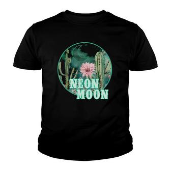 Neon Moon Country Retro Western 80S 90 Cactus Youth T-shirt | Mazezy