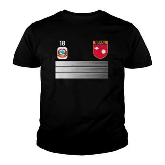 Nepal Football Jersey Number 10 Soccer Youth T-shirt | Mazezy