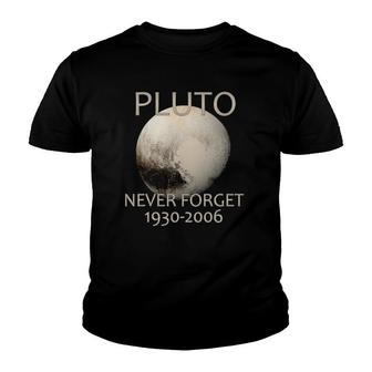 Never Forget Pluto Planet Space Science Nerdy Astronomy Youth T-shirt | Mazezy