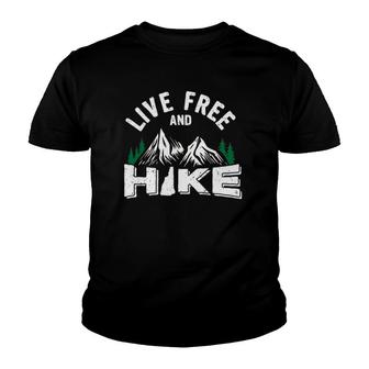 New Hampshire Live Free And Hike Gift Nh Hiking Youth T-shirt | Mazezy