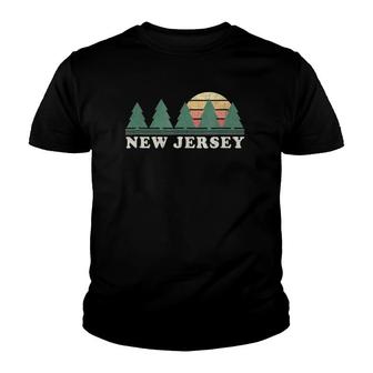 New Jersey Nj Vintage Graphic Tee Retro 70S Design Youth T-shirt | Mazezy