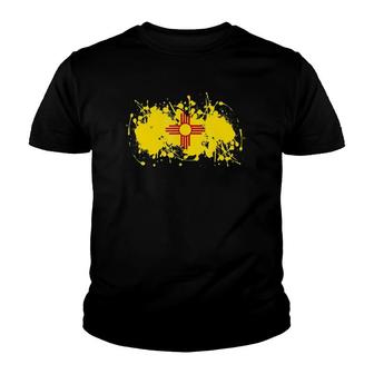 New Mexico Flag Splash Art State Land Nm Enchantment Youth T-shirt | Mazezy