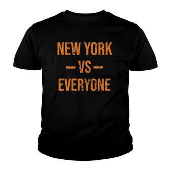 New York Vs Everyone Vintage Weathered City & State Pride Youth T-shirt | Mazezy