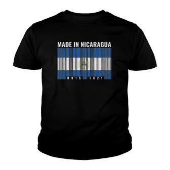 Nicaragua Heritage Nicaraguan Roots Barcode Youth T-shirt - Thegiftio UK
