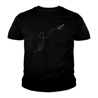 Nice White Paper Airplane Paper Plane With A Loop Youth T-shirt | Mazezy AU