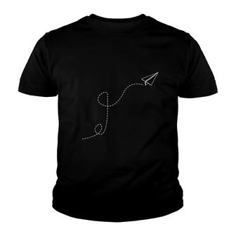 Nice White Paper Airplane Paper Plane Youth T-shirt | Mazezy
