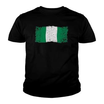 Nigeria Nigerian Vintage National Flag Retro Youth T-shirt | Mazezy