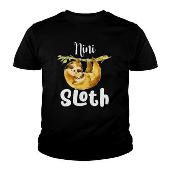 Nini Sloth Matching Family Cute Gift Mother's Day Youth T-shirt | Mazezy