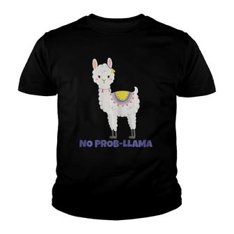 No Prob Llama Mother's Day Gift Idea For Alpaca Lovers Youth T-shirt | Mazezy