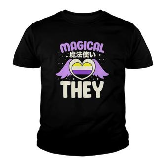 Nonbinary Non Binary Genderqueer Lgbtqia Magical They Youth T-shirt | Mazezy