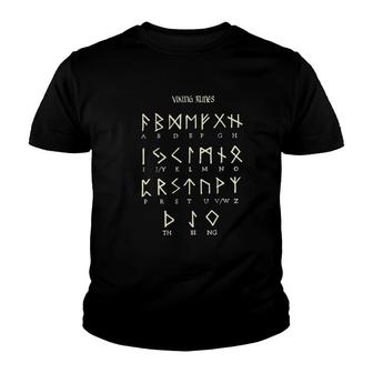 Norse Mythology Runic Alphabet Viking Runes Nordic Gods Youth T-shirt - Thegiftio UK
