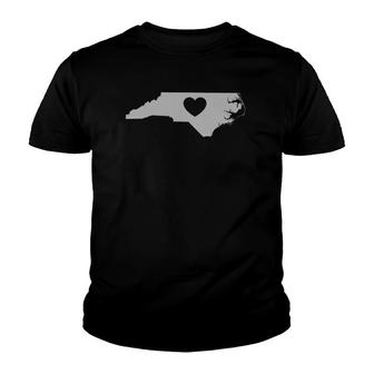 North Carolina Home State Love Heart Youth T-shirt | Mazezy