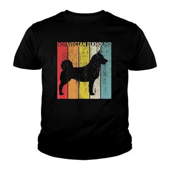 Norwegian Elkhound Vintage Dog Retro Style Gift Youth T-shirt - Thegiftio UK