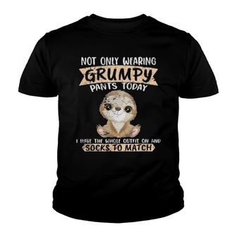 Not Only Wearing Grumpy Pants Nature Sleeping Choloepus Toed Youth T-shirt | Mazezy