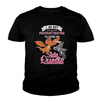 Not Procrastinating I'm Doing Side Quests Dragon Gamer Youth T-shirt | Mazezy