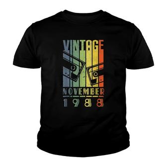 November 1988 Retro Vintage 33 Birthday 33 Years Old Youth T-shirt | Mazezy