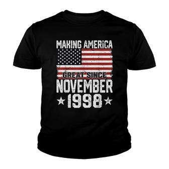 November 1998 American Flag 23Rd Birthday 23 Yrs Old Youth T-shirt | Mazezy