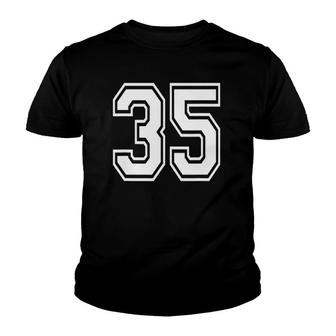 Number 35 Numbered Uniform Sports Jersey Team 35Th Birthday Youth T-shirt | Mazezy