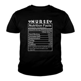 Nurse Nutrition Facts Funny Nurse Tee Gift Idea For Nurses Youth T-shirt | Mazezy