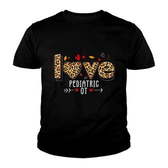 Occupational Therapy Pediatric Ot Crew Love Ot Leopard Heart Youth T-shirt | Mazezy
