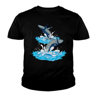 Ocean Animal Breaching Whale Sea Creature Humpback Whale Youth T-shirt | Mazezy