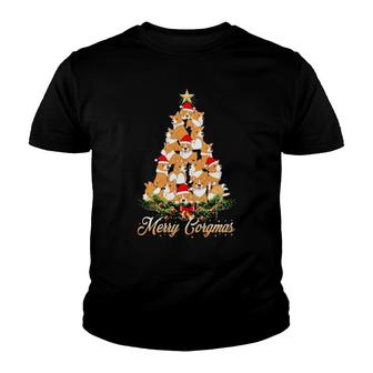 Official Corgi Merry Corgmas Tree Merry Christmas Youth T-shirt | Mazezy