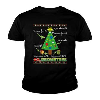 Oh Geometree Geometry Math Teacher Christmas Tree Youth T-shirt - Thegiftio UK