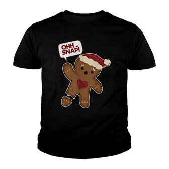 Ohh Snap Amputated Gingerbread Cookie Gingerbread Youth T-shirt | Mazezy