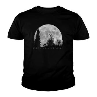 Ohio Hocking Hills State Park Outdoor With Moon And Deer Youth T-shirt | Mazezy