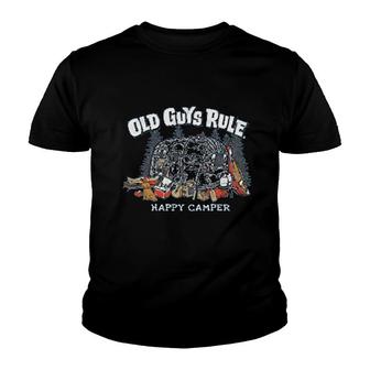 Old Guy Rule Happy Camper Youth T-shirt - Thegiftio UK