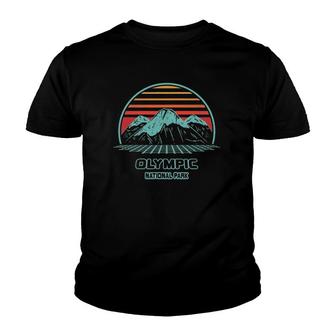 Olympic National Park Retro Hiking Vintage 80S Style Youth T-shirt - Thegiftio UK