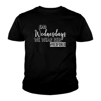 On Wednesdays We Wear Red - Red For Ed Teacher Supporter Youth T-shirt | Mazezy
