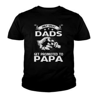Only Great Dads Get Promoted To Papa Youth T-shirt | Mazezy
