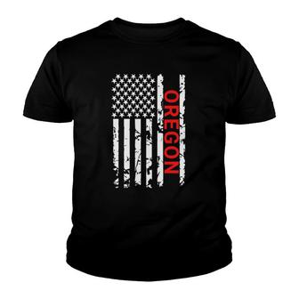 Oregon Usa American Flag Vintage Gift Youth T-shirt | Mazezy CA