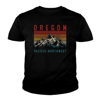 Oregon Vintage Mountains Hiking Pacific Northwest Pnw Gift Youth T-shirt | Mazezy