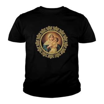 Our Lady Of Schoenstatt Mother Thrice Admirable Catholic Raglan Baseball Tee Youth T-shirt | Mazezy