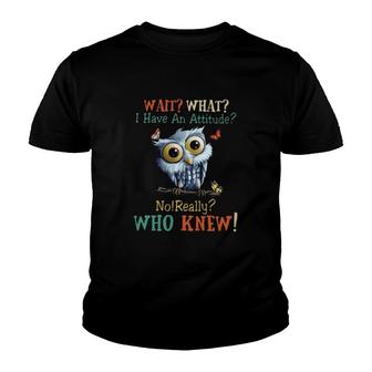 Owl I Have An Attitude Youth T-shirt | Mazezy