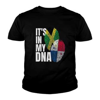 Panamanian And Jamaican Mix Dna Flag Youth T-shirt - Thegiftio UK